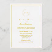 Invitation En Aluminium Élégant Mariage Monogramme (Recto)