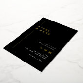 Invitation En Aluminium Élégant Mariage Noir Et Or (Rotation)