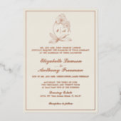 Invitation En Aluminium Élégant Mariage officiel de l'orchidée Monogram Go (Recto)