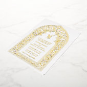 Invitation En Aluminium Elégant Mariage or Arabesque (Rotation)
