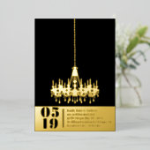 Invitation En Aluminium Élégant Mariage or simple moderne lustre (Debout devant)