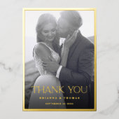 Invitation En Aluminium Elégant Mariage photo Black Gold (Recto)