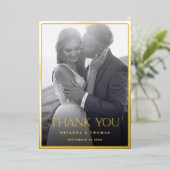 Invitation En Aluminium Elégant Mariage photo Black Gold (Debout devant)