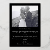 Invitation En Aluminium Elégant Mariage photo Black Gold (Verso)