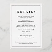 Invitation En Aluminium Élégant Mariage photo classique Or (Verso)