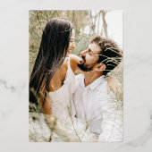 Invitation En Aluminium Elégant Mariage photo Deep Green Personnalisé (Verso)