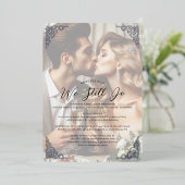 Invitation En Aluminium Élégant Mariage Pic Anniversaire Vow Renouvellemen (Debout devant)