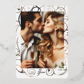 Invitation En Aluminium Élégant Mariage Pic Anniversaire Vow Renouvellemen (Verso)