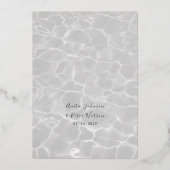 Invitation En Aluminium Elégant Mariage Plage Or (Verso)