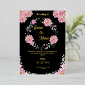 Invitation En Aluminium Élégant Mariage rose (Debout devant)