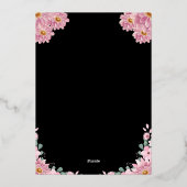 Invitation En Aluminium Élégant Mariage rose (Verso)