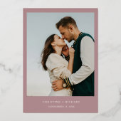 Invitation En Aluminium Elégant mariage rose poussiéreux Enregistrer la da (Verso)