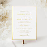 Invitation En Aluminium Élégant Mariage simple<br><div class="desc">Élégante Invitation simple Mariage Foil. Simple et élégant,  ce faire-part de mariage formel présente une bordure classe et un élégant script de calligraphie pressé dans une véritable feuille d'or.</div>
