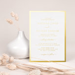 Invitation En Aluminium Élégant Mariage simple<br><div class="desc">Élégante Invitation simple Mariage Foil. Simple et élégant,  ce faire-part de mariage formel présente une bordure classe et un élégant script de calligraphie pressé dans une véritable feuille d'or.</div>