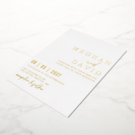 Invitation En Aluminium Élégant Mariage simple manuscrit (Rotation)