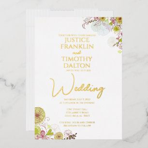 Invitation En Aluminium Élégant Mariage traditionnel à fleurs