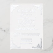 Invitation En Aluminium Élégant Mariage traditionnel hawaïen d'argent (Recto)