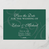 Invitation En Aluminium Élégant mariage vert à huile verte moderne Enregis (Verso)