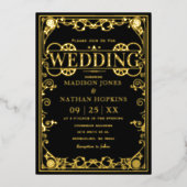 Invitation En Aluminium Élégant Mariage victorien Steampunk (Recto)