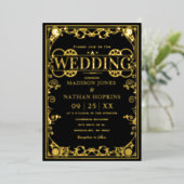 Invitation En Aluminium Élégant Mariage victorien Steampunk (Debout devant)