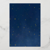 Invitation En Aluminium Elégant Marine & Gold Stars Céleste Enregistrer la (Verso)