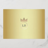 Invitation En Aluminium Elegant Marine Mariage photo Gold (Verso)