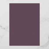 Invitation En Aluminium Elégant Mauve foncé & Rose Gold Mariage (Verso)