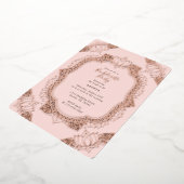 Invitation En Aluminium Élégant Mehndi Bachelorette Rose Gold (Rotation)