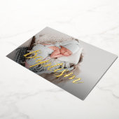 Invitation En Aluminium Élégant Merci bébé photo Baptême Script (Rotation)