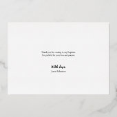 Invitation En Aluminium Élégant Merci bébé photo Baptême Script (Verso)