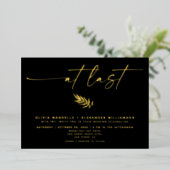Invitation En Aluminium Élégant Minimal À Dernier Mariage Photo Réel (Debout devant)