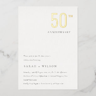 Invitation En Aluminium Élégant minimal Gras Or Chaque année Anniversaire