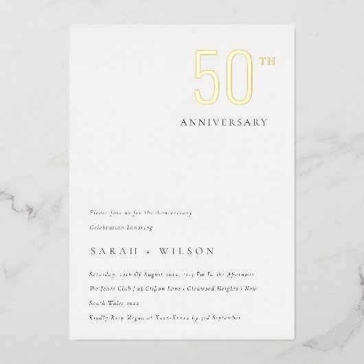 Invitation En Aluminium Élégant minimal Gras Or Chaque année Anniversaire (Recto)