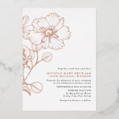 Invitation En Aluminium Élégant minimalisme Fleurs modernes Or rose (Recto)