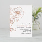 Invitation En Aluminium Élégant minimalisme Fleurs modernes Or rose (Debout devant)