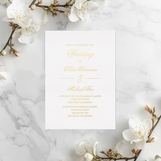Invitation En Aluminium Elegant minimalist wedding  