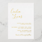 Invitation En Aluminium Élégant minimaliste Mariage de calligraphie (Recto)