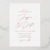 Invitation En Aluminium Élégant minimaliste Mariage de script (Recto)
