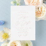 Invitation En Aluminium Élégant minimaliste Mariage de script<br><div class="desc">Entièrement personnalisable,  cette faire-part de mariage simple et élégante présente une esthétique minimaliste et une combinaison de polices élégantes en papier peint.</div>