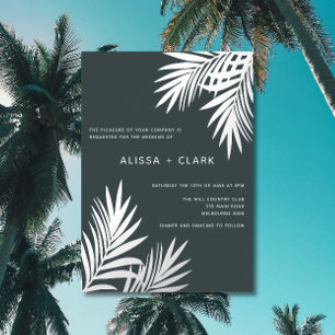 Invitation En Aluminium Élégant minimaliste moderne feuilles de palmier ma