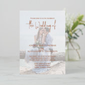 Invitation En Aluminium Elégant Modèle photo RSVP Code QR (Debout devant)