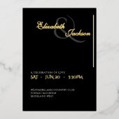 Invitation En Aluminium Elegant Modern Formal Black Wedding Gold (Recto)