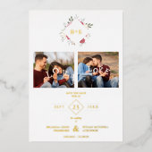 Invitation En Aluminium Elegant Modern Initials Floral Anagram 2 Photos (Recto)