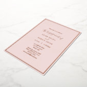 Invitation En Aluminium Elégant moderne Blush Rose Gold Engagement Party (Rotation)