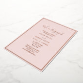 Invitation En Aluminium Elégant moderne Blush Rose or Nous sommes engagés (Rotation)