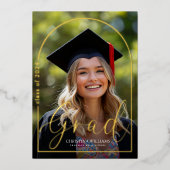 Invitation En Aluminium Élégant Moderne Diplômé Simple Photo Graduation (Recto)