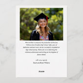 Invitation En Aluminium Élégant Moderne Diplômé Simple Photo Graduation (Verso)