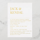 Invitation En Aluminium Élégant moderne | Editable Names Mariage Gold (Devant)