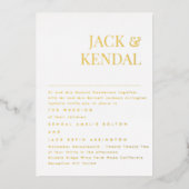 Invitation En Aluminium Élégant moderne | Editable Names Mariage Gold (Devant)
