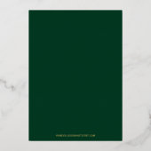 Invitation En Aluminium Élégant moderne Emerald Green Monogram Mariage (Verso)